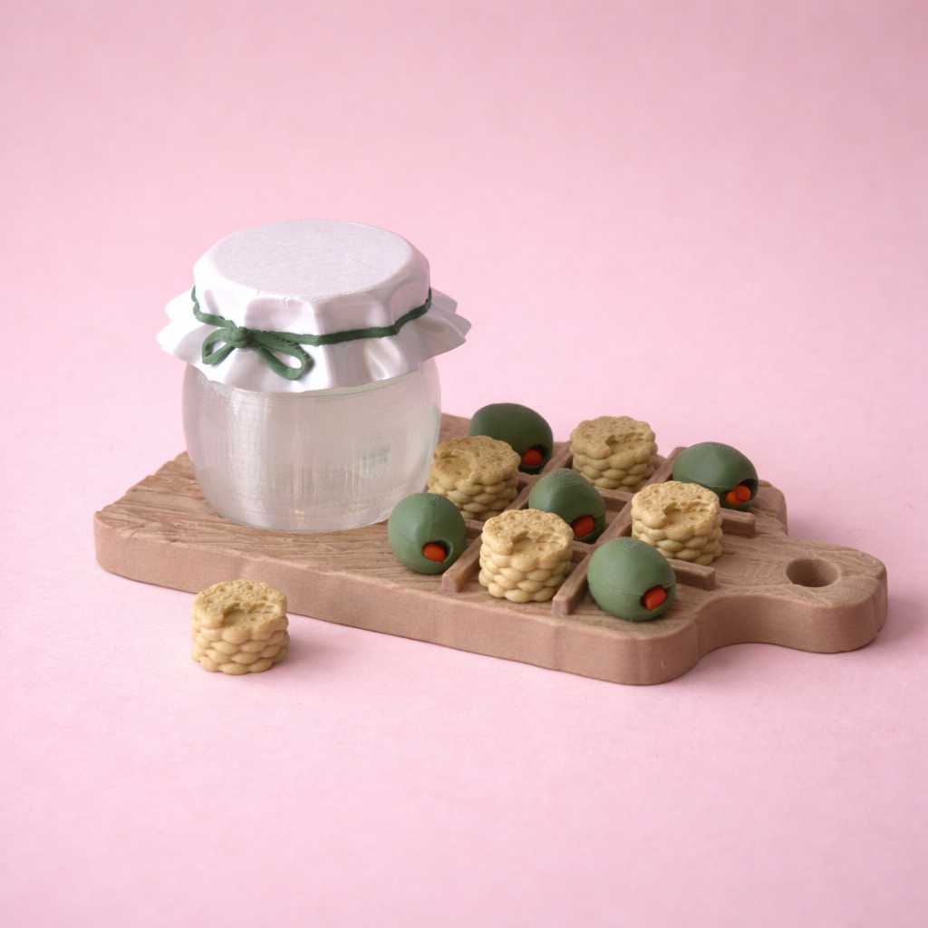 Charcuterie Tic Tac Toe Game Board (Olives & Crackers)