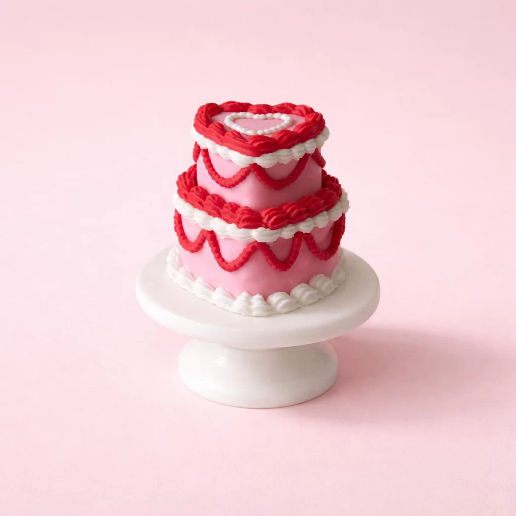 Red Velvet Vintage Heart Cake Clicker - CLICKY